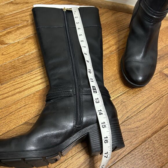 Bandolino Womens Size 8M Black Leather Zip Buckle Knee High Fashion Boots - Picture 9 of 11